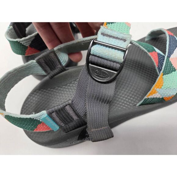 CHACO WOMENS SZ12 MEGA Z CLOUD STRAPPY SANDAL BUCKLE KALEIDO KATYDID COLORBLOCK - Picture 5 of 9